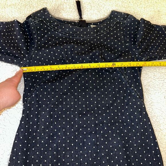 Boden Womens Rhea Denim Polka Dot Sheath Dress Size 2 EUC - Picture 7 of 12